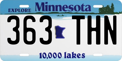 MN license plate 363THN