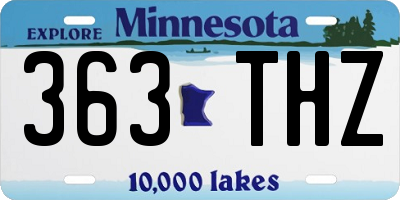 MN license plate 363THZ