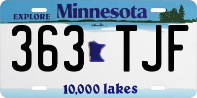 MN license plate 363TJF