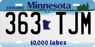 MN license plate 363TJM