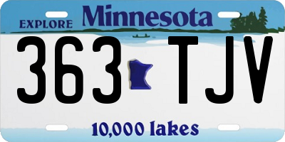 MN license plate 363TJV