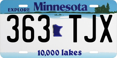 MN license plate 363TJX