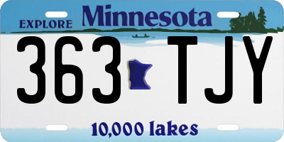 MN license plate 363TJY