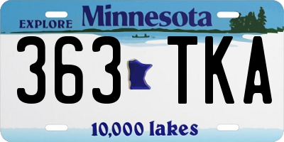 MN license plate 363TKA