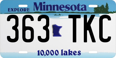 MN license plate 363TKC