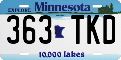 MN license plate 363TKD