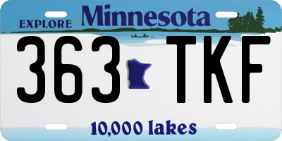 MN license plate 363TKF