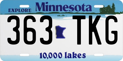 MN license plate 363TKG