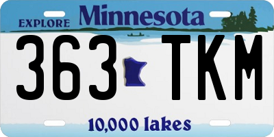 MN license plate 363TKM