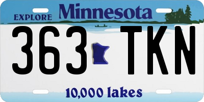 MN license plate 363TKN