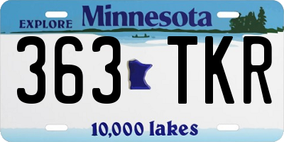 MN license plate 363TKR