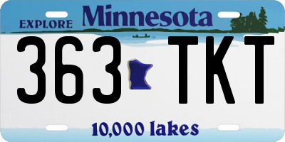 MN license plate 363TKT