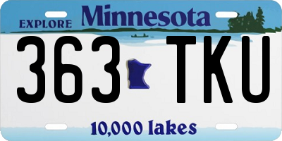 MN license plate 363TKU