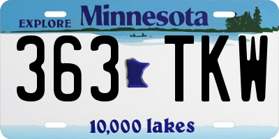 MN license plate 363TKW