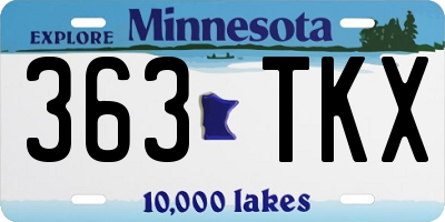 MN license plate 363TKX