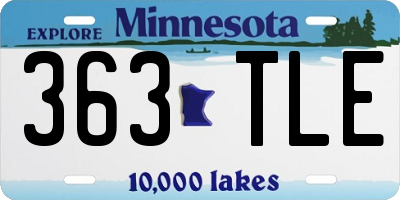MN license plate 363TLE