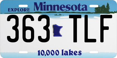 MN license plate 363TLF