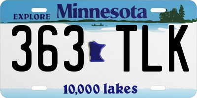 MN license plate 363TLK