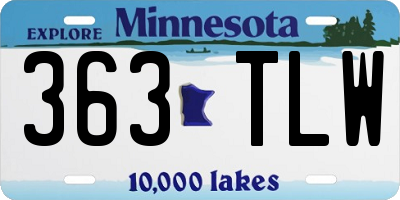 MN license plate 363TLW