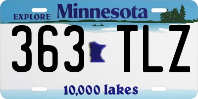 MN license plate 363TLZ
