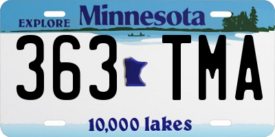 MN license plate 363TMA