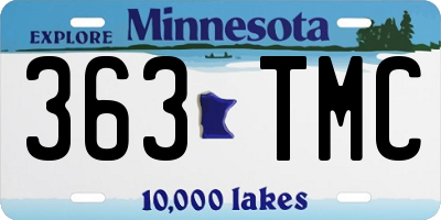 MN license plate 363TMC