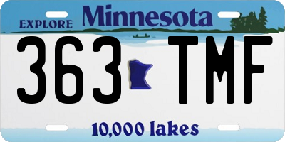 MN license plate 363TMF