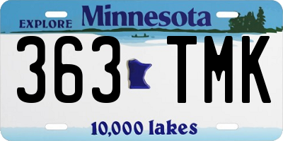 MN license plate 363TMK