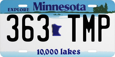 MN license plate 363TMP