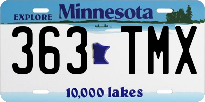 MN license plate 363TMX