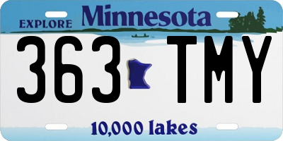 MN license plate 363TMY