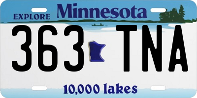 MN license plate 363TNA