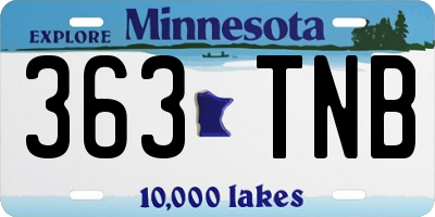 MN license plate 363TNB
