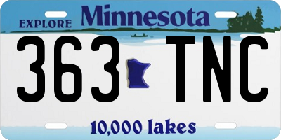 MN license plate 363TNC