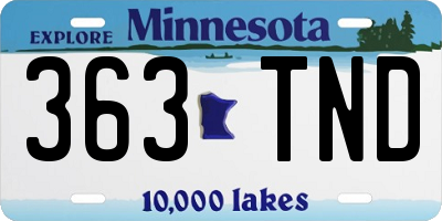 MN license plate 363TND