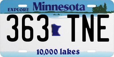 MN license plate 363TNE