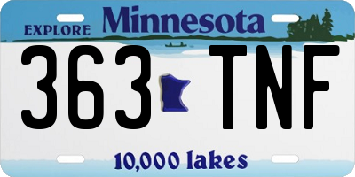MN license plate 363TNF