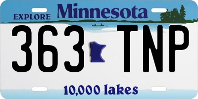 MN license plate 363TNP
