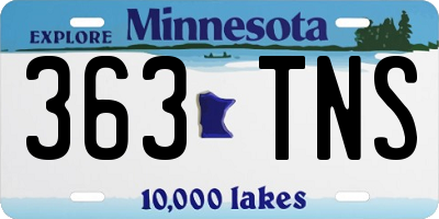 MN license plate 363TNS
