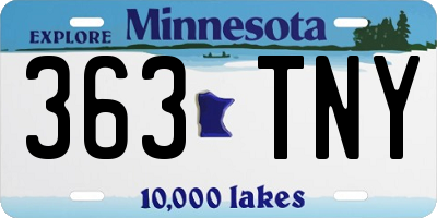 MN license plate 363TNY