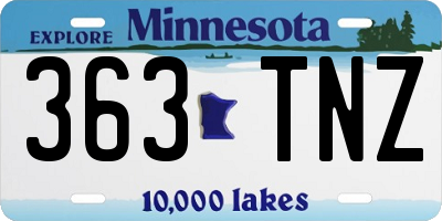 MN license plate 363TNZ