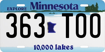 MN license plate 363TOO