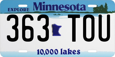 MN license plate 363TOU