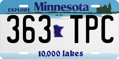 MN license plate 363TPC