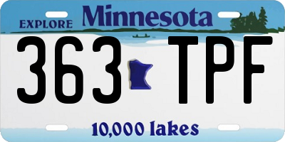 MN license plate 363TPF