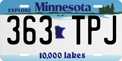 MN license plate 363TPJ