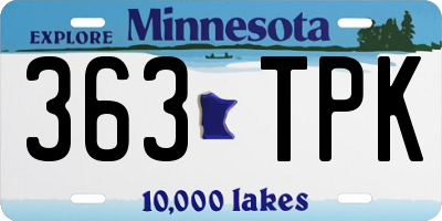 MN license plate 363TPK
