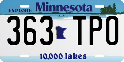 MN license plate 363TPO