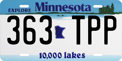 MN license plate 363TPP