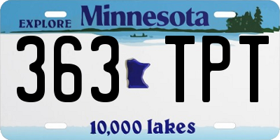 MN license plate 363TPT